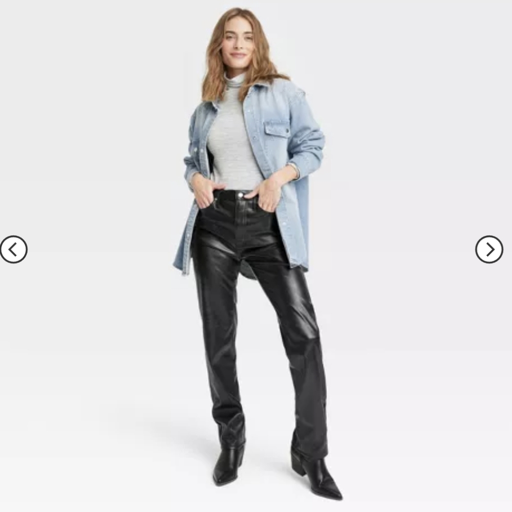 Joie black faux leather pants size 4